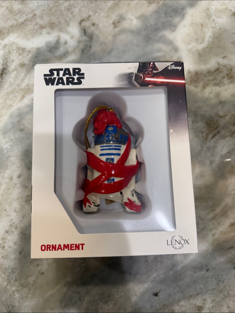 Lenox Star Wars R2-D2 Ornament in White and Red with Blue Accents